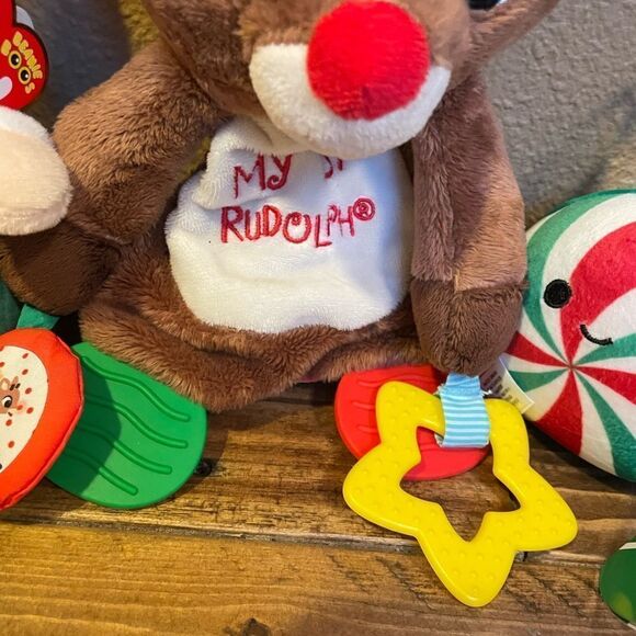 Rudolph My First Rudolph TY Christmas Gnome Squishmallow Candy Cane Plush - Picture 4 of 15